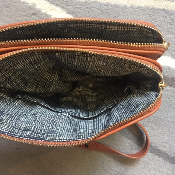 Tan crossbody camel purse chain strap bag zip - Picture 4 of 5